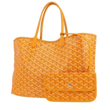 Sac cabas Goyard  Saint-Louis en toile Goyardine jaune et cuir jaune