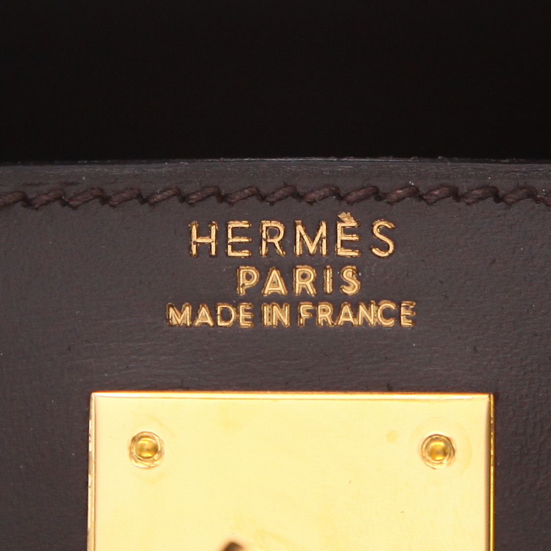 Sac à main Hermès  Kelly 32 cm en cuir box marron - Detail D2
