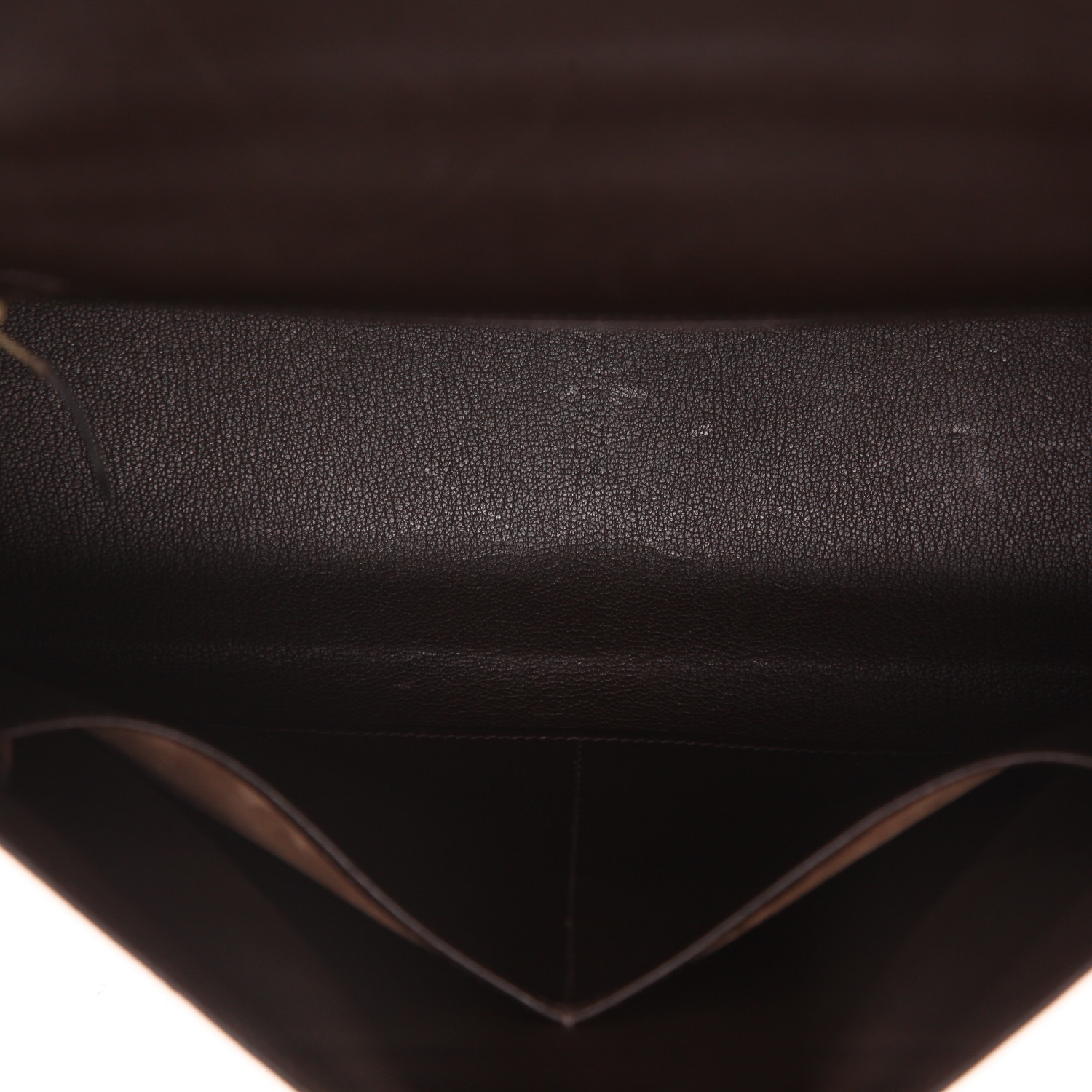 Bolso Hermès Kelly de 32 cm en piel marrón tipo «box» - Detail D3