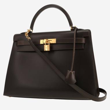 Sac à main Hermès  Kelly 32 cm en cuir box marron