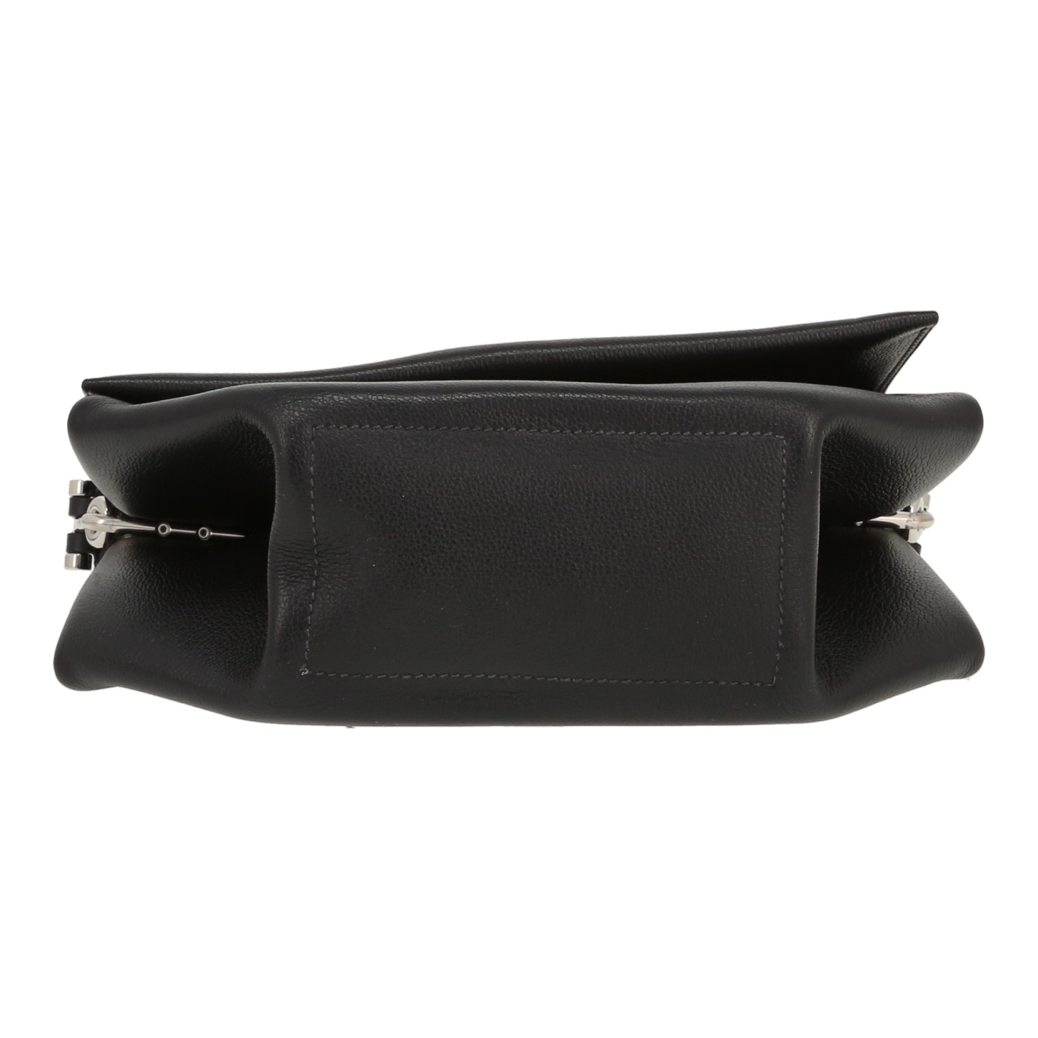 Bolso bandolera Hermès  Opli en cuero azul marino - Detail D1