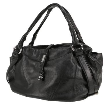 Celine  Vintage bag worn on the shoulder or carried in the hand  in black leather