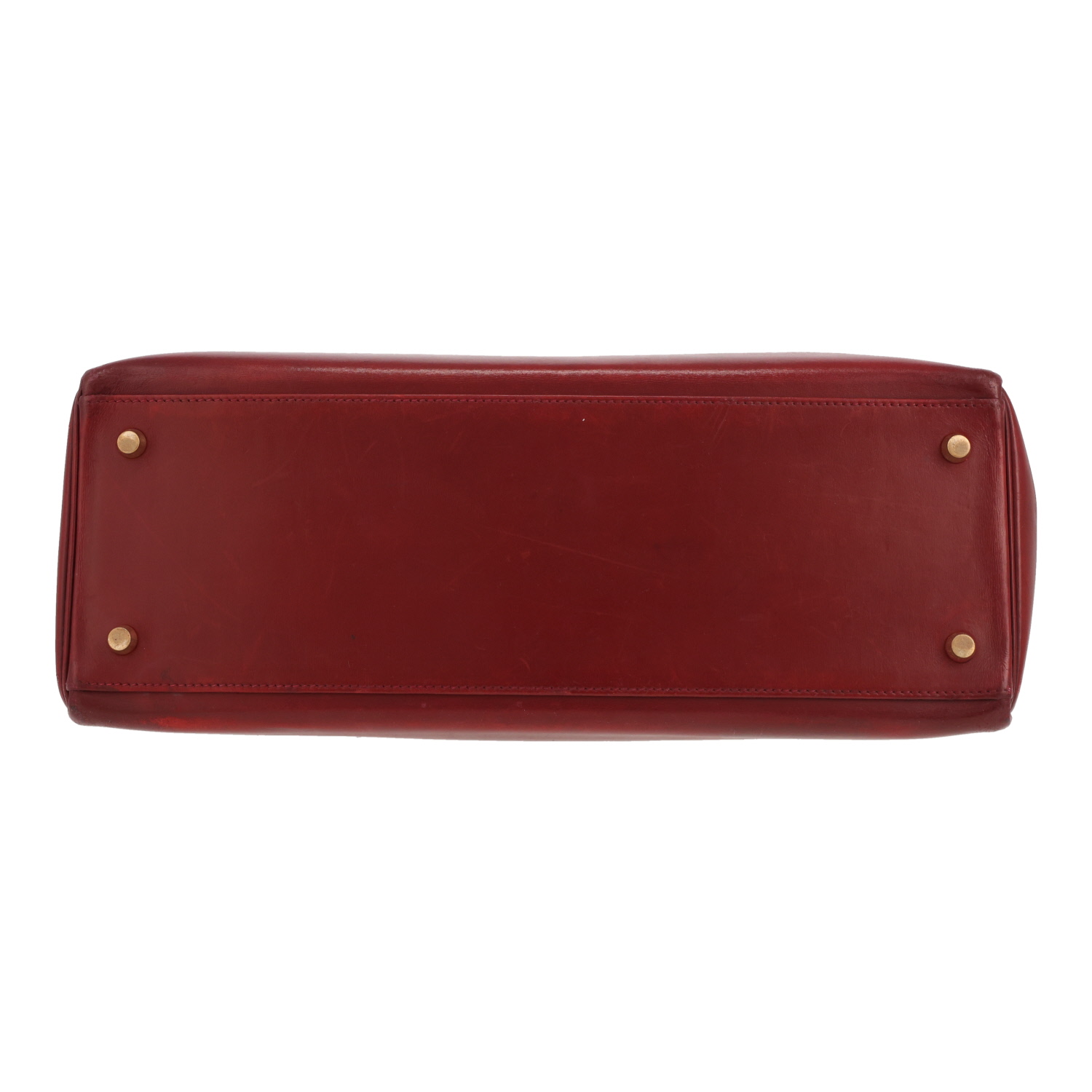 Bolso Hermès Kelly de 35 cm en piel roja «box» H - Detail D1