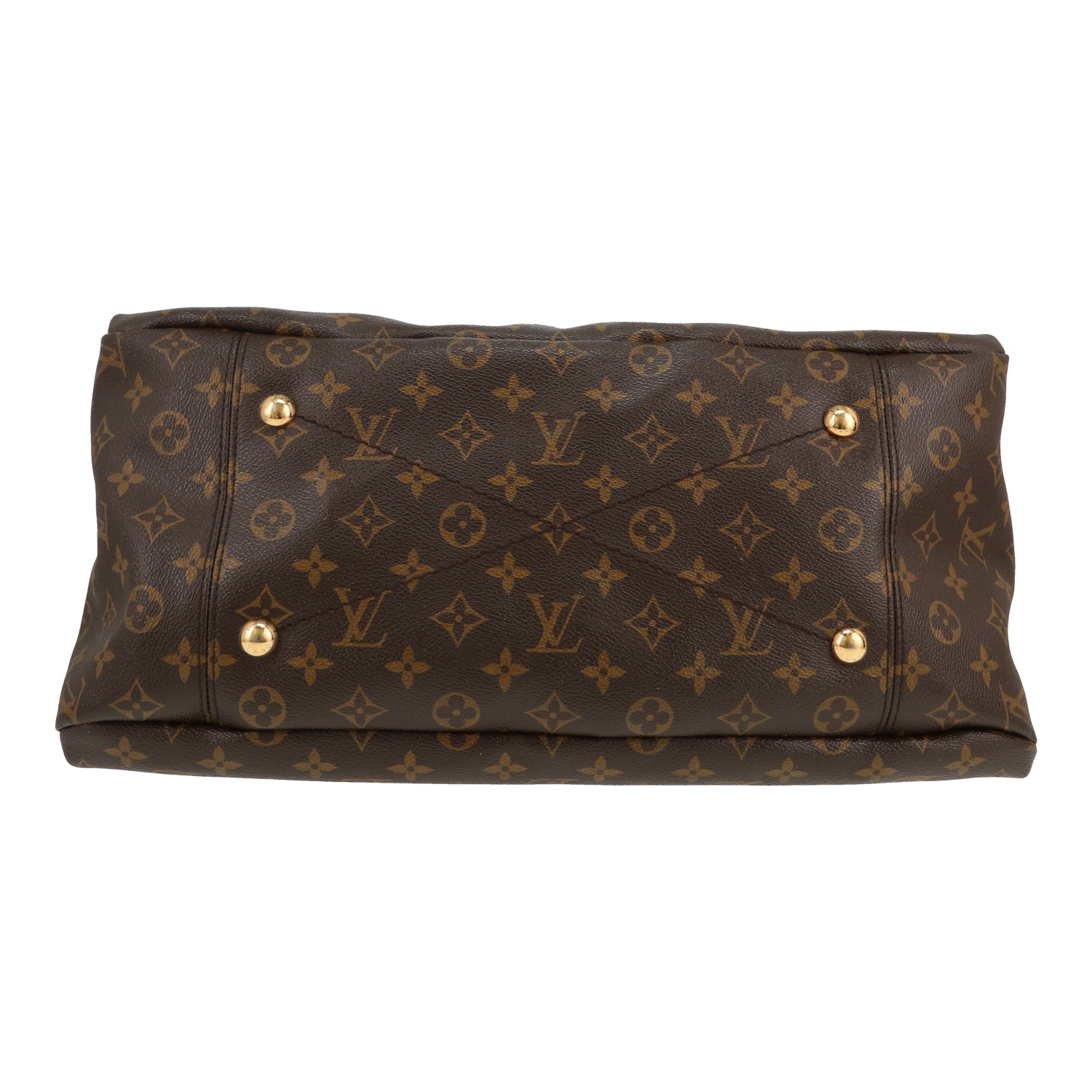 Louis Vuitton  Artsy handbag  in brown monogram canvas  and natural leather - Detail D1