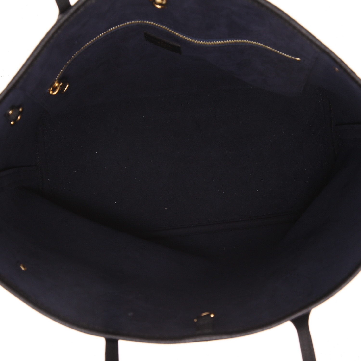 Sac cabas Louis Vuitton  Neverfull moyen modèle  en cuir monogram empreinte noir - Detail D3