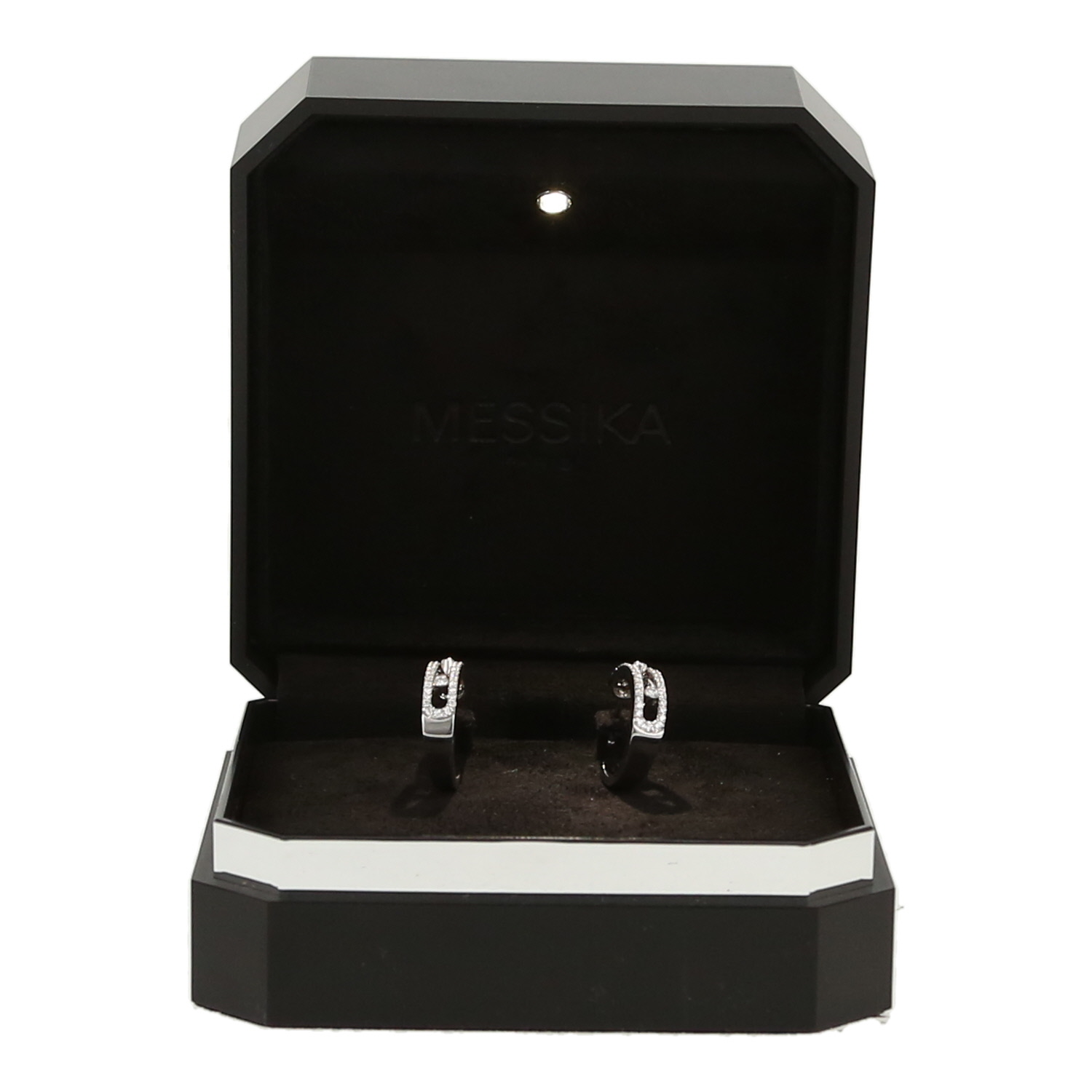 Messika Move hoop earrings in white gold and diamonds - Detail D2