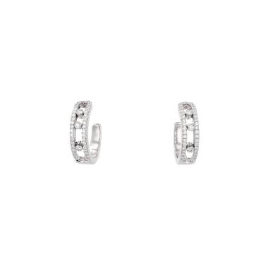 Messika Move hoop earrings in white gold and diamonds