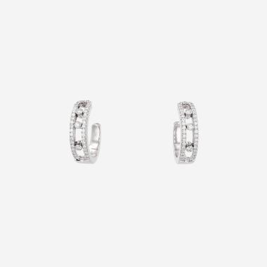 Messika Move hoop earrings in white gold and diamonds