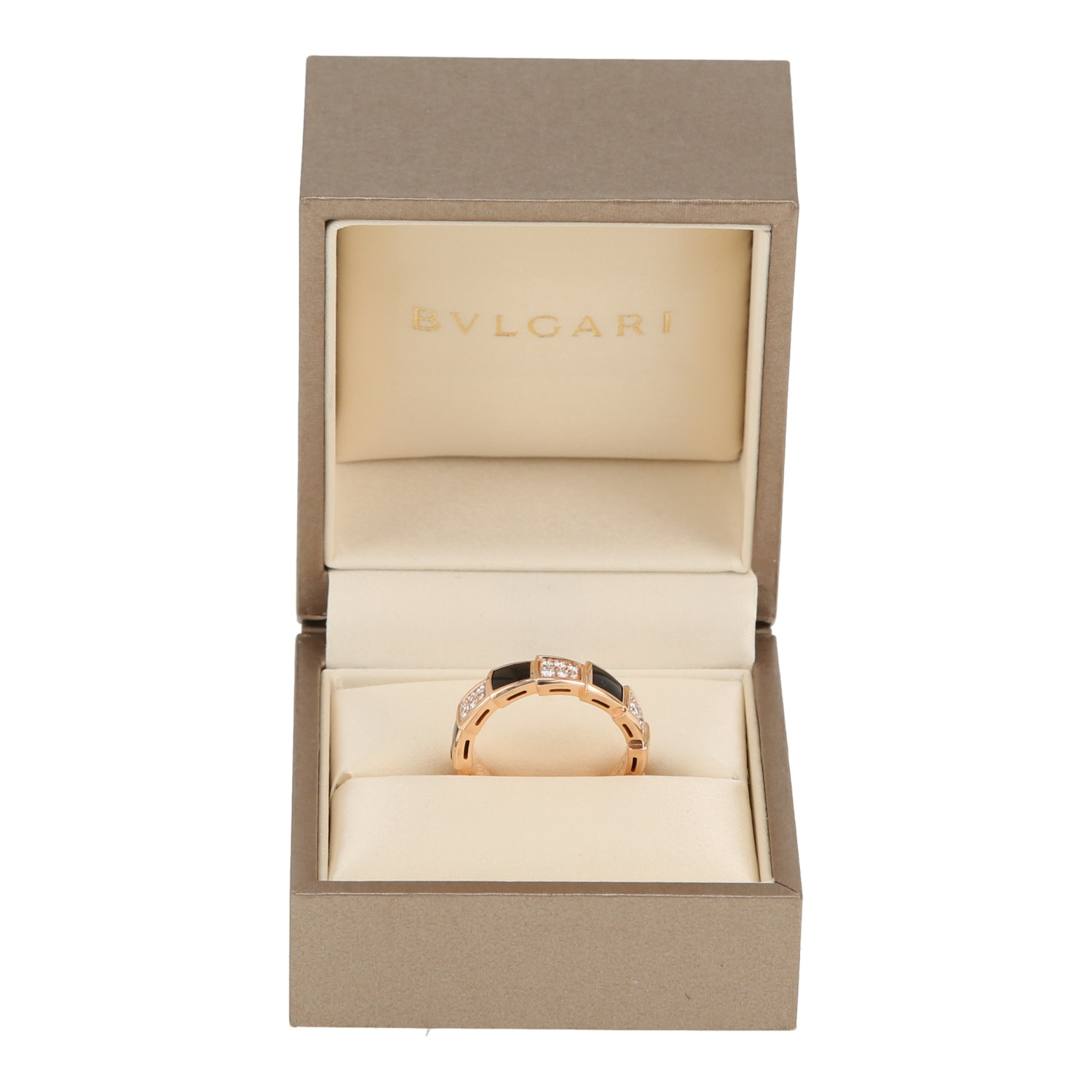 Anello Bulgari Serpenti Viper in oro rosa, diamanti e onice - Detail D2