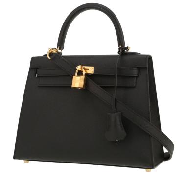 Borsa Hermès  Kelly 25 cm in pelle Epsom nera