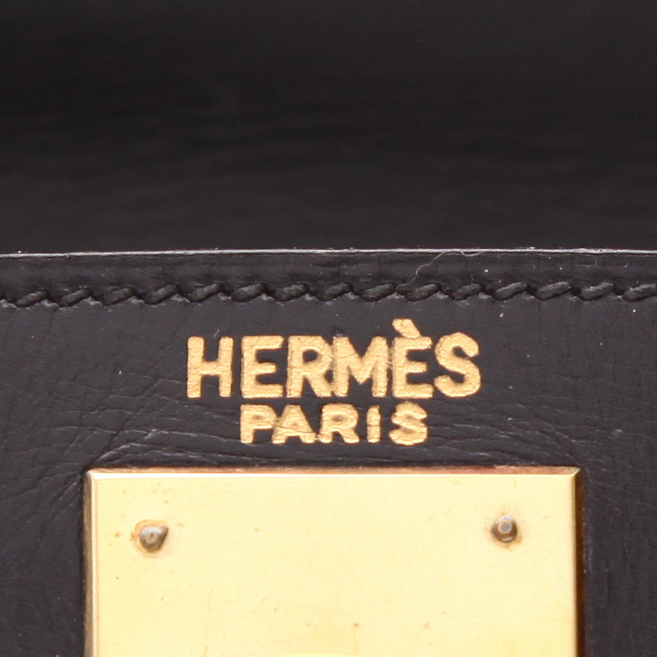 Sac à main Hermès  Kelly 28 cm en cuir box noir - Detail D2