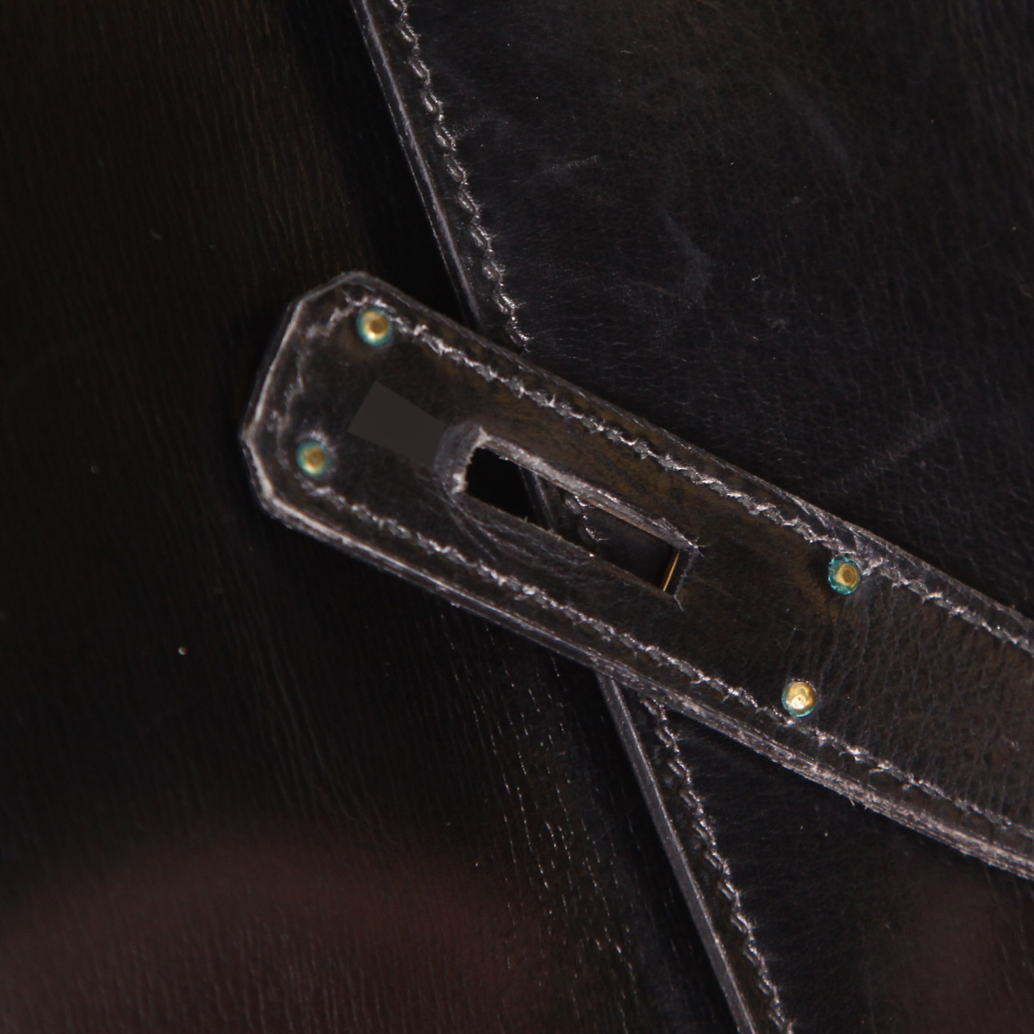 Sac à main Hermès  Kelly 28 cm en cuir box noir - Detail D4