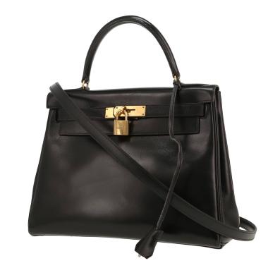 Hermès  Kelly 28 cm handbag  in black box leather