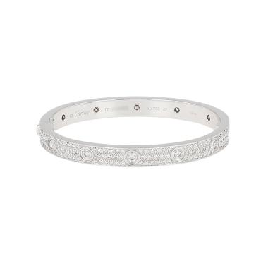 Bracciale Cartier Love pavé in oro bianco e diamanti