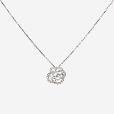Chanel Camélia Fil small model necklace in white gold and diamonds