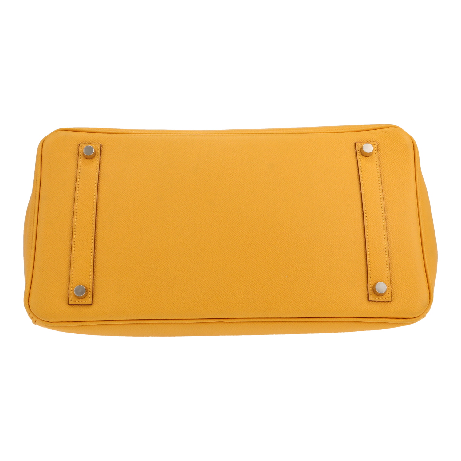 Bolso de mano Hermès  Birkin 35 cm en cuero Courchevel amarillo - Detail D1