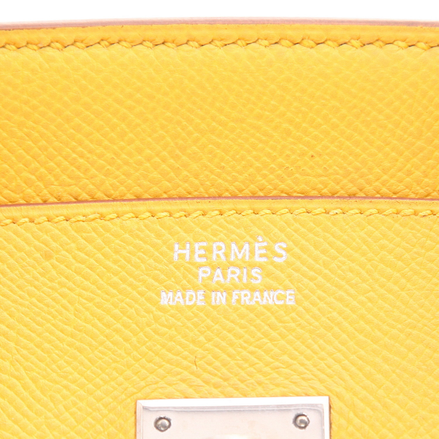 Sac à main Hermès  Birkin 35 cm en cuir Courchevel jaune - Detail D2