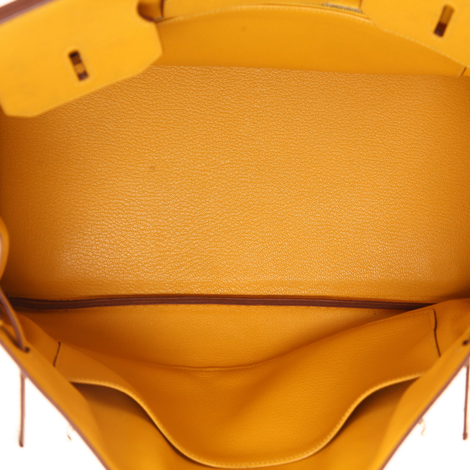 Borsa Hermès  Birkin 35 cm in pelle Courchevel gialla - Detail D3