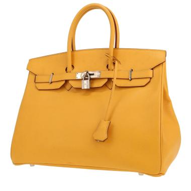 Sac à main Hermès  Birkin 35 cm en cuir Courchevel jaune
