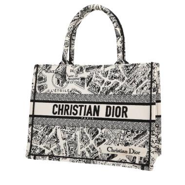 Bolso Cabás Dior  Book Tote en lona blanca y negra