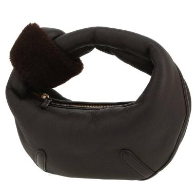 Bottega Veneta  Mini Jodie handbag  in brown sheepskin