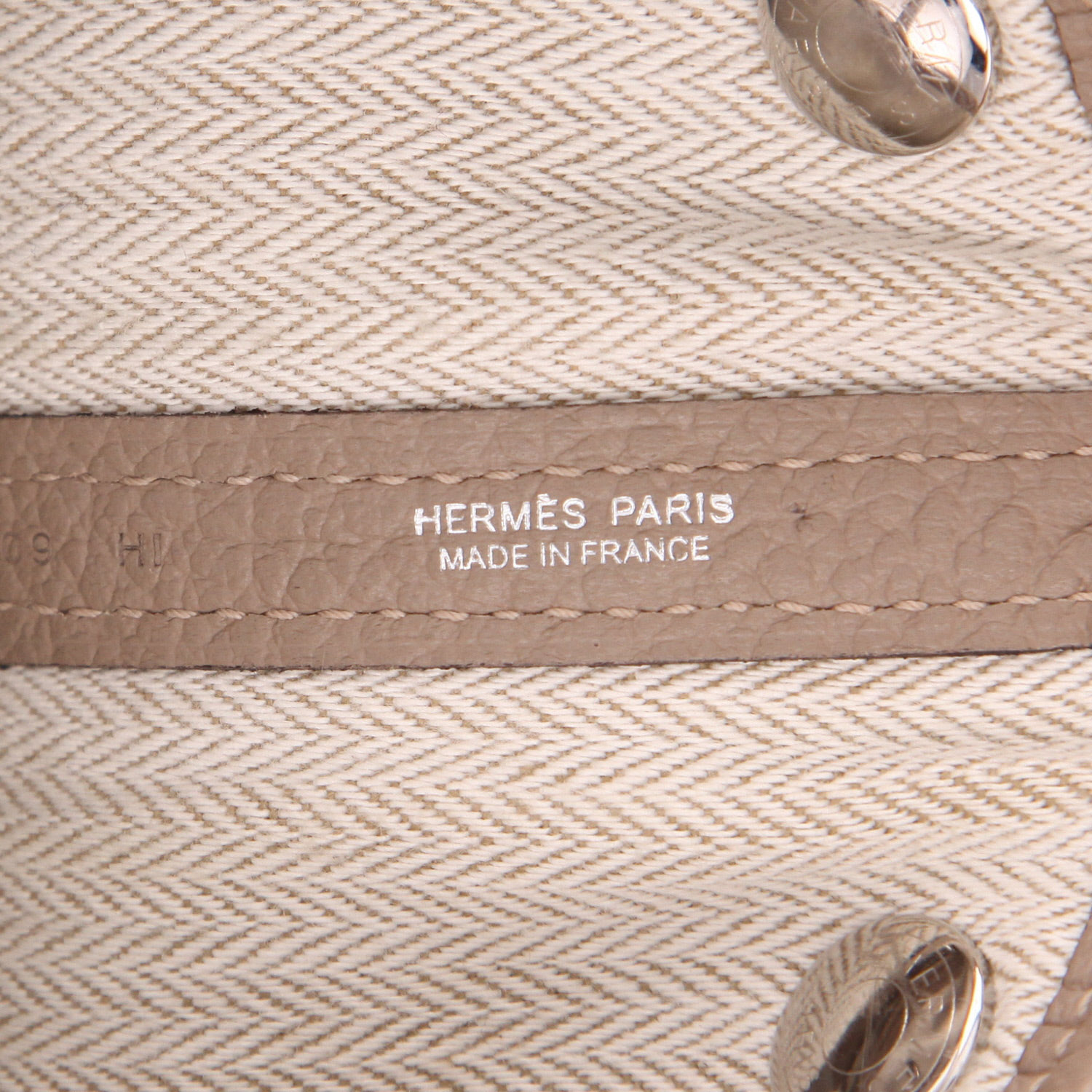 Sac cabas Hermès  Garden en cuir togo étoupe - Detail D2