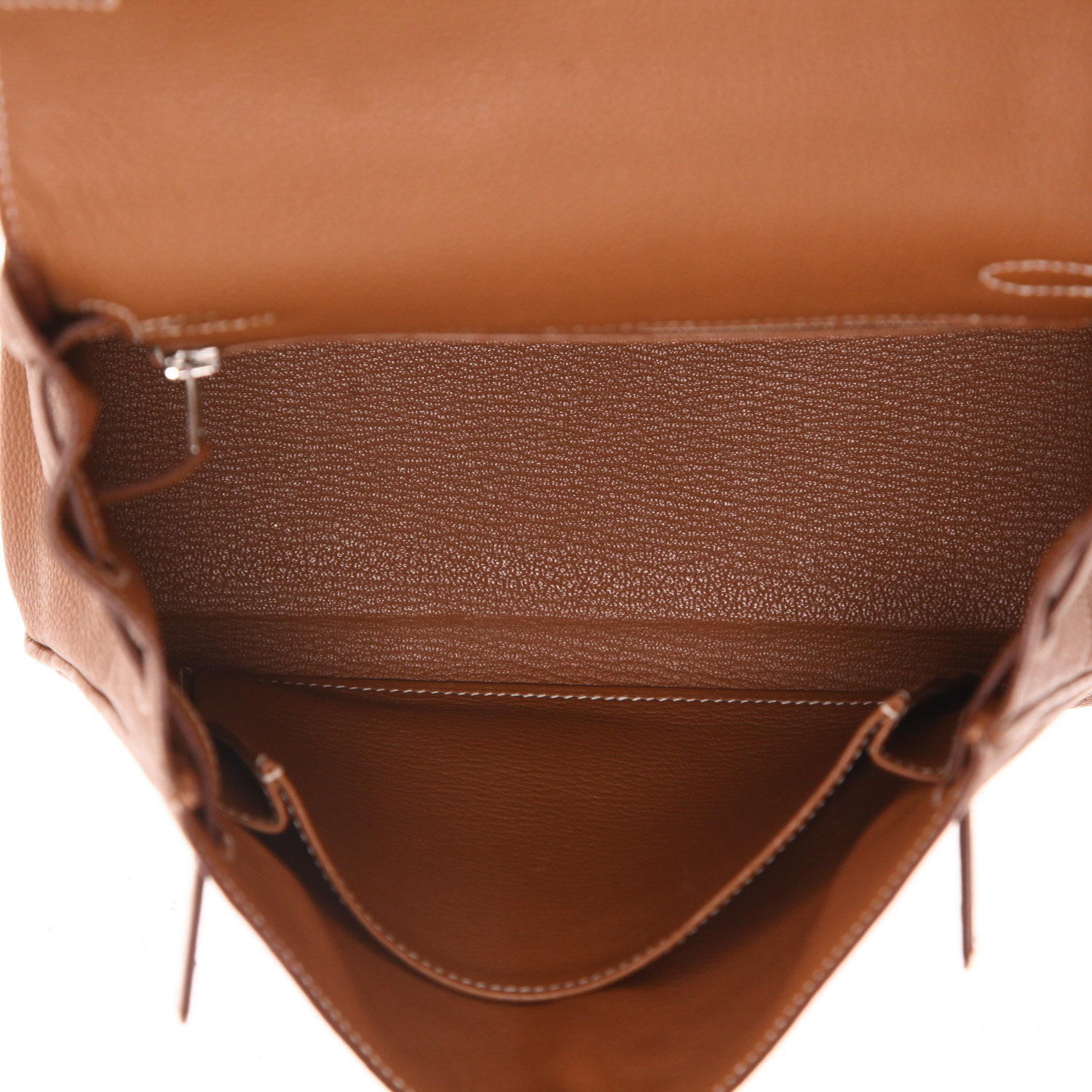 Bolso Hermès Kelly de 25 cm en piel Togo dorada - Detail D3