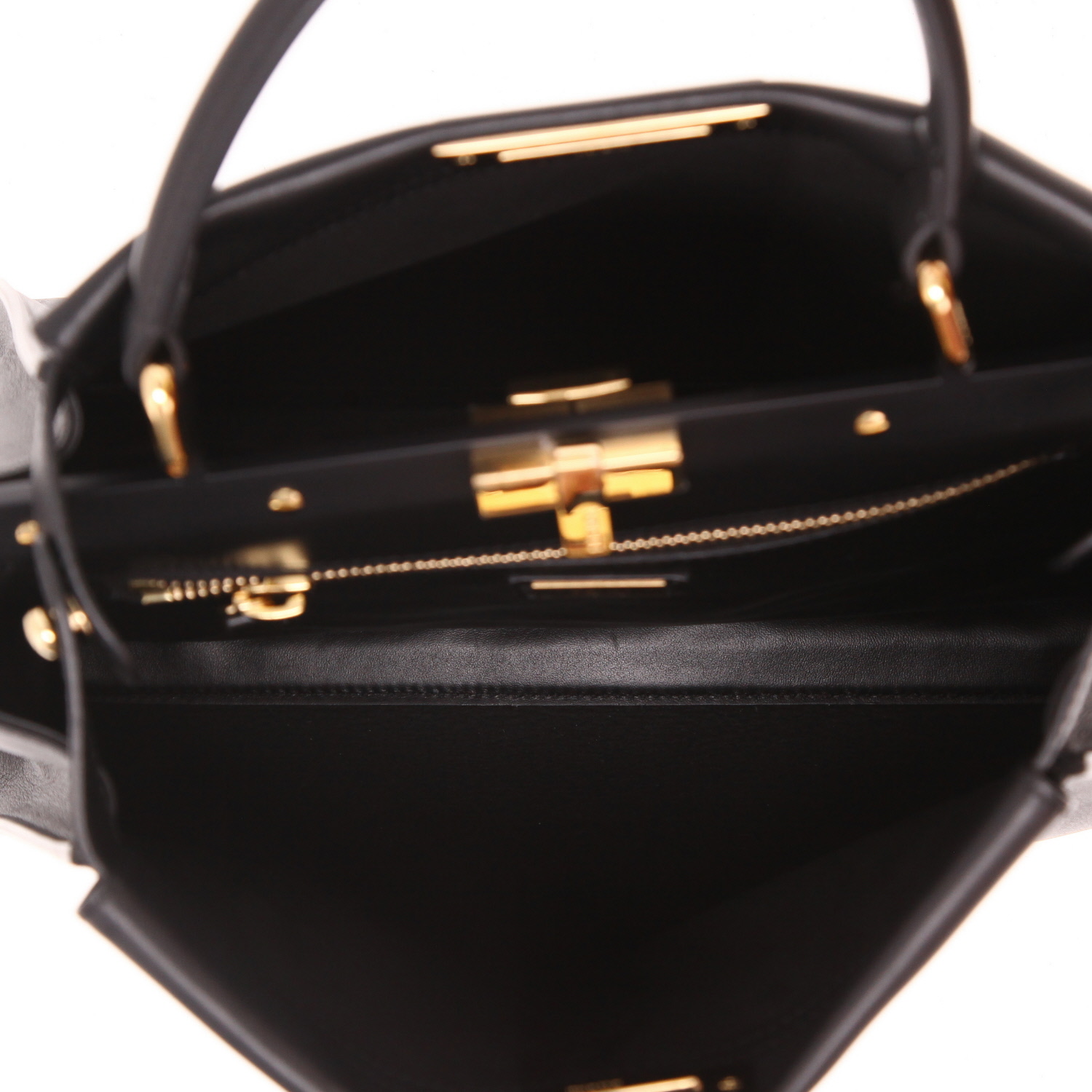 Fendi  Peekaboo medium model  handbag  in black leather - Detail D3