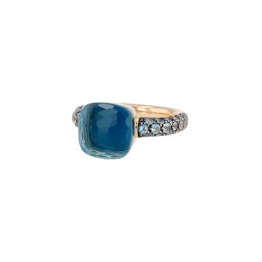 Bague Pomellato Nudo Classic en or rose, topaze et turquoise