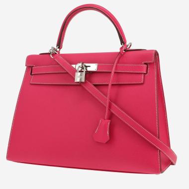 Bolso de mano Hermès  Kelly 32 cm en cuero epsom rosa