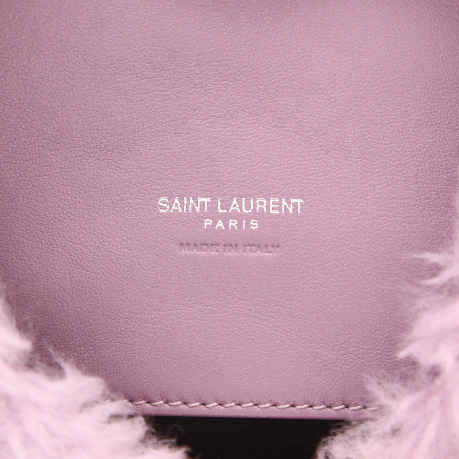 Pochette Saint Laurent  Loulou Puffer in pelliccia sintetica viola - Detail D2
