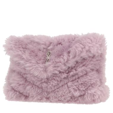 Pochette Saint Laurent  Loulou Puffer en fourrure synthétique violette