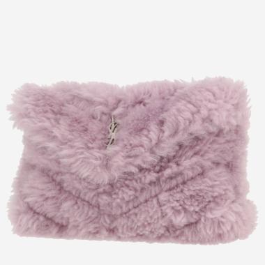 Pochette Saint Laurent  Loulou Puffer en fourrure synthétique violette