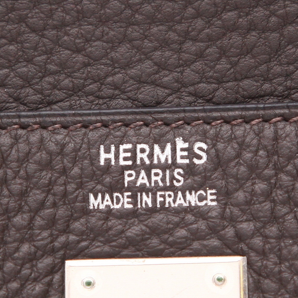 Bolso Hermès Birkin de 40 cm en piel Togo marrón - Detail D2