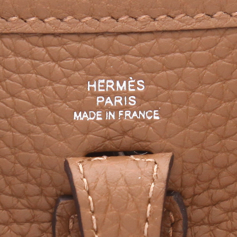 Borsa a tracolla Hermès  Mini Evelyne in pelle taurillon clemence Alezan - Detail D2