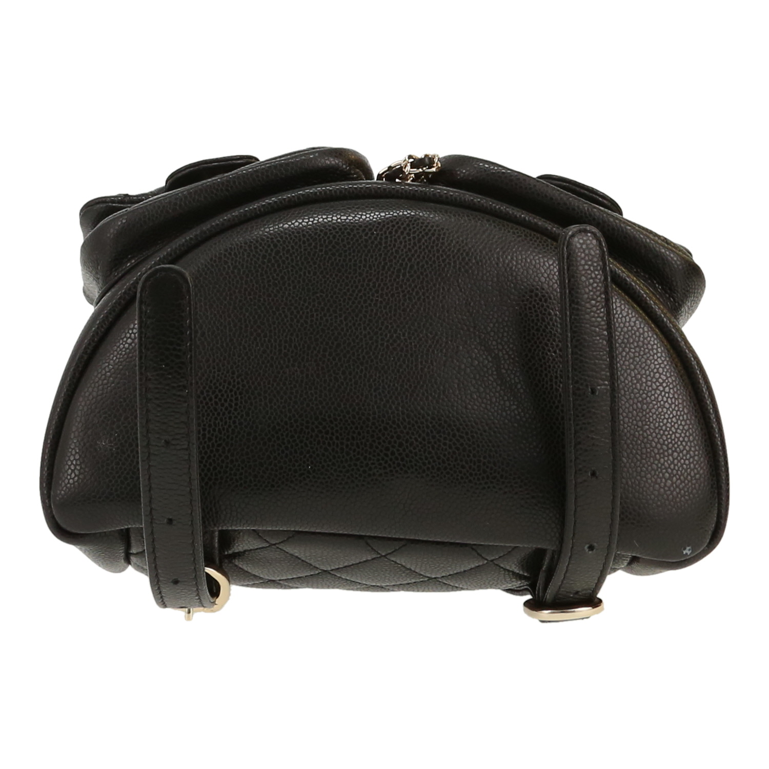 Chanel   backpack  in black grained leather - Detail D1