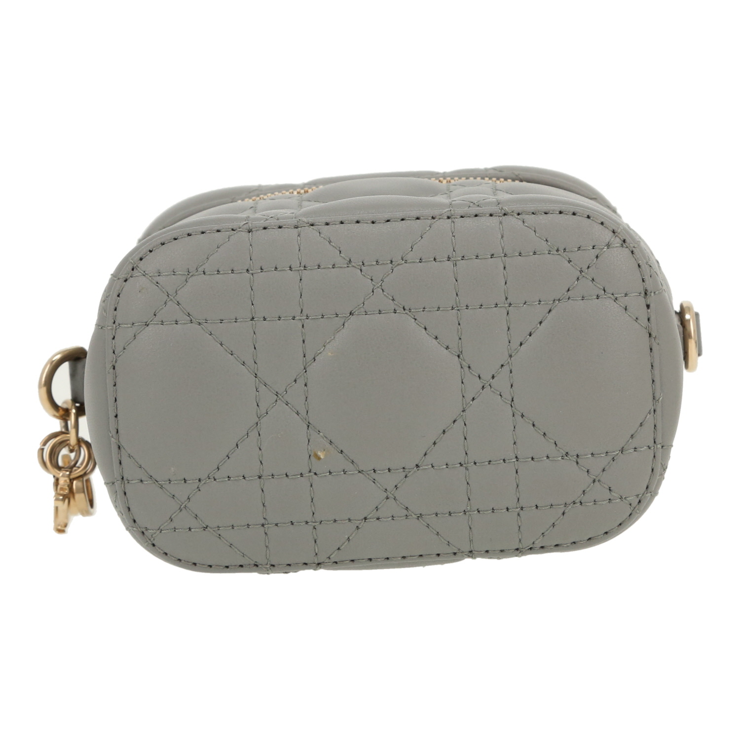 Dior  Travel Vanity shoulder bag  in grey leather cannage - Detail D1