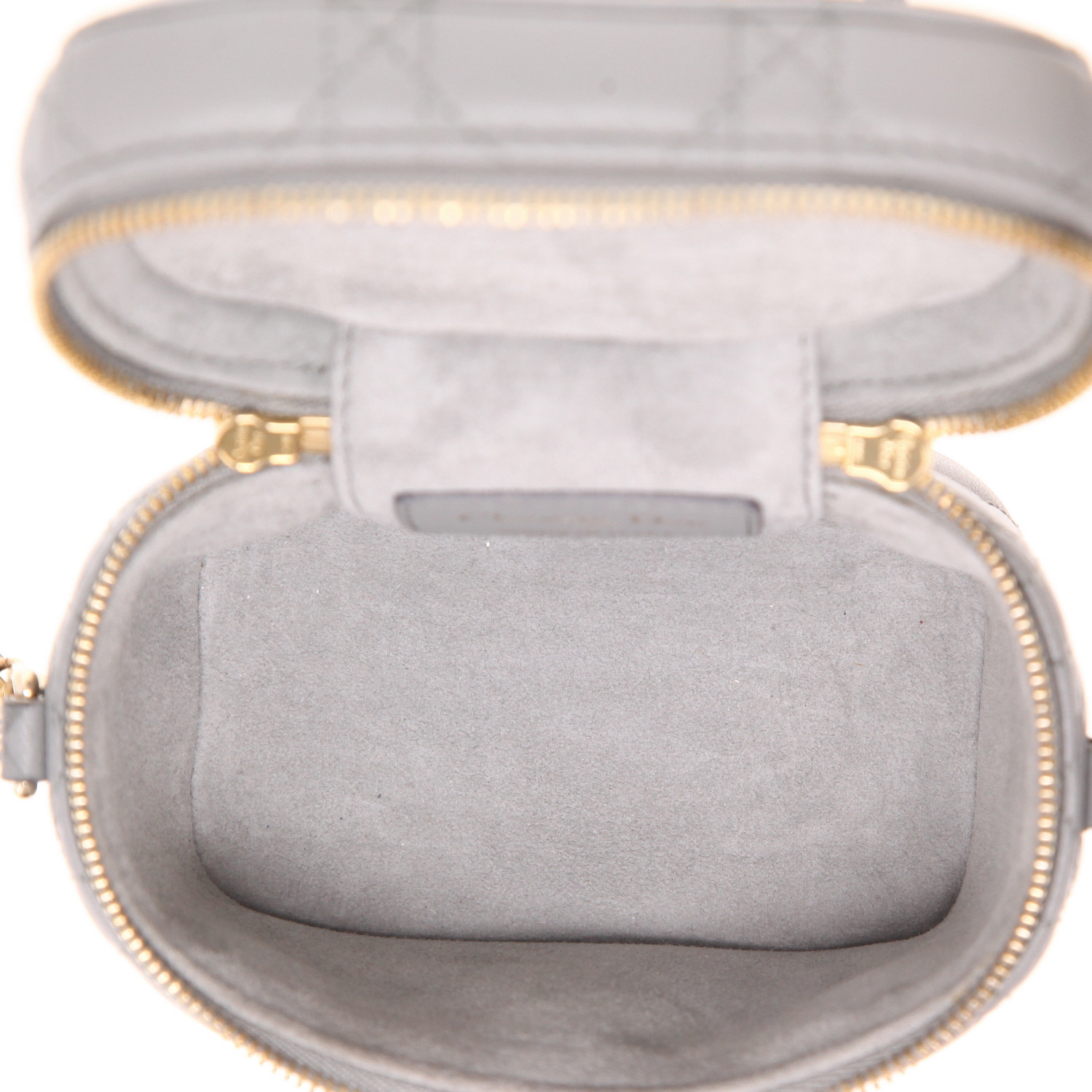Dior  Travel Vanity shoulder bag  in grey leather cannage - Detail D3