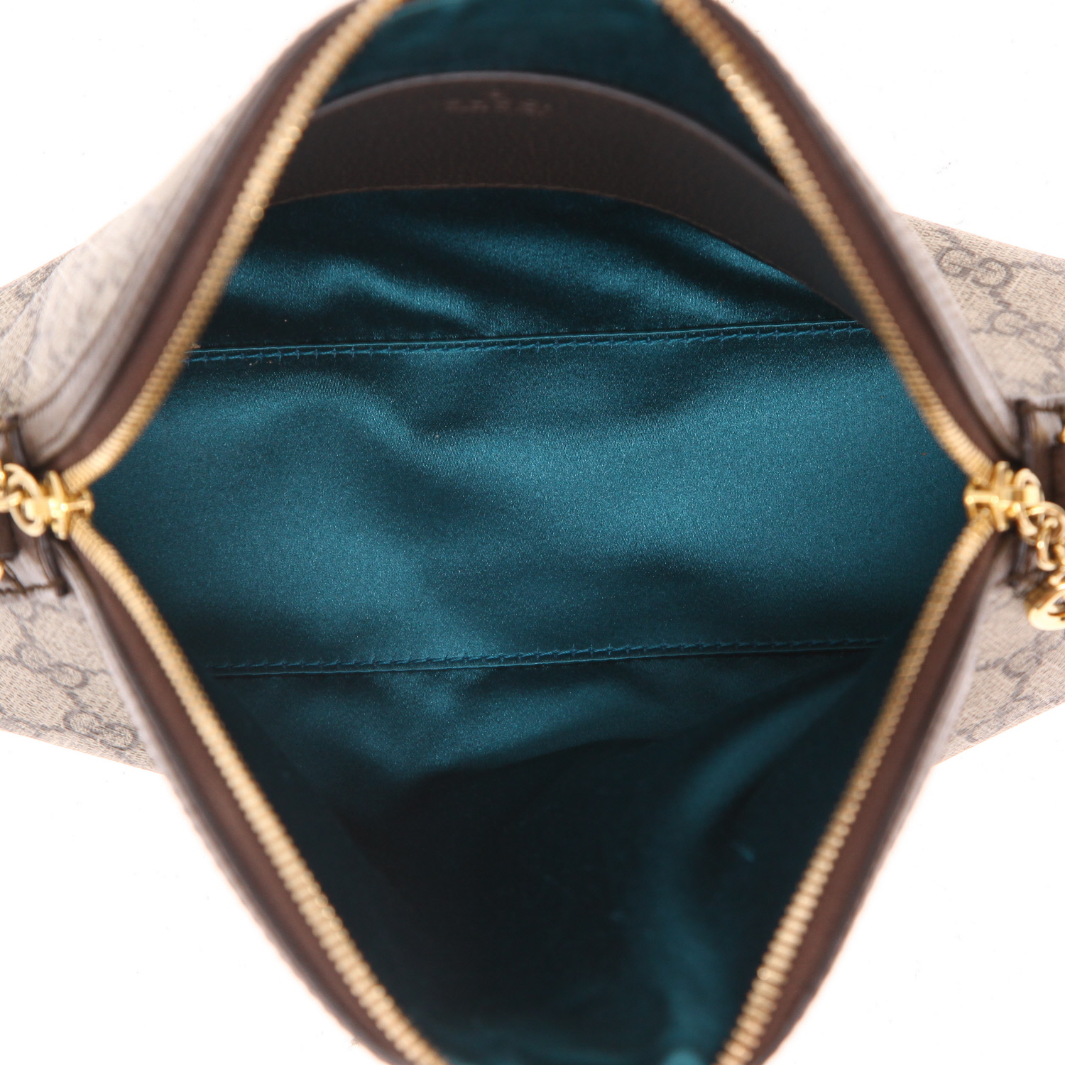 Borsa a tracolla Gucci  Ophidia in tela "sûpreme GG" beige e pelle marrone - Detail D3