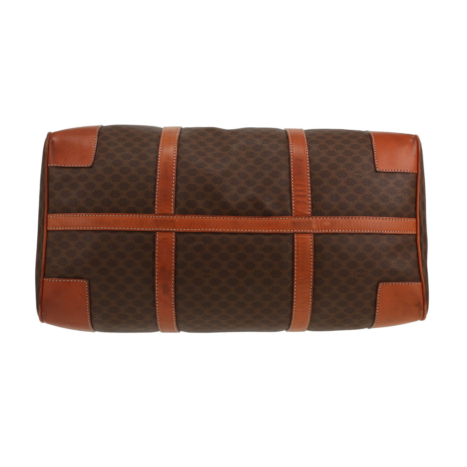 Sac de voyage Celine  Boston en toile Triomphe marron et cuir marron - Detail D1