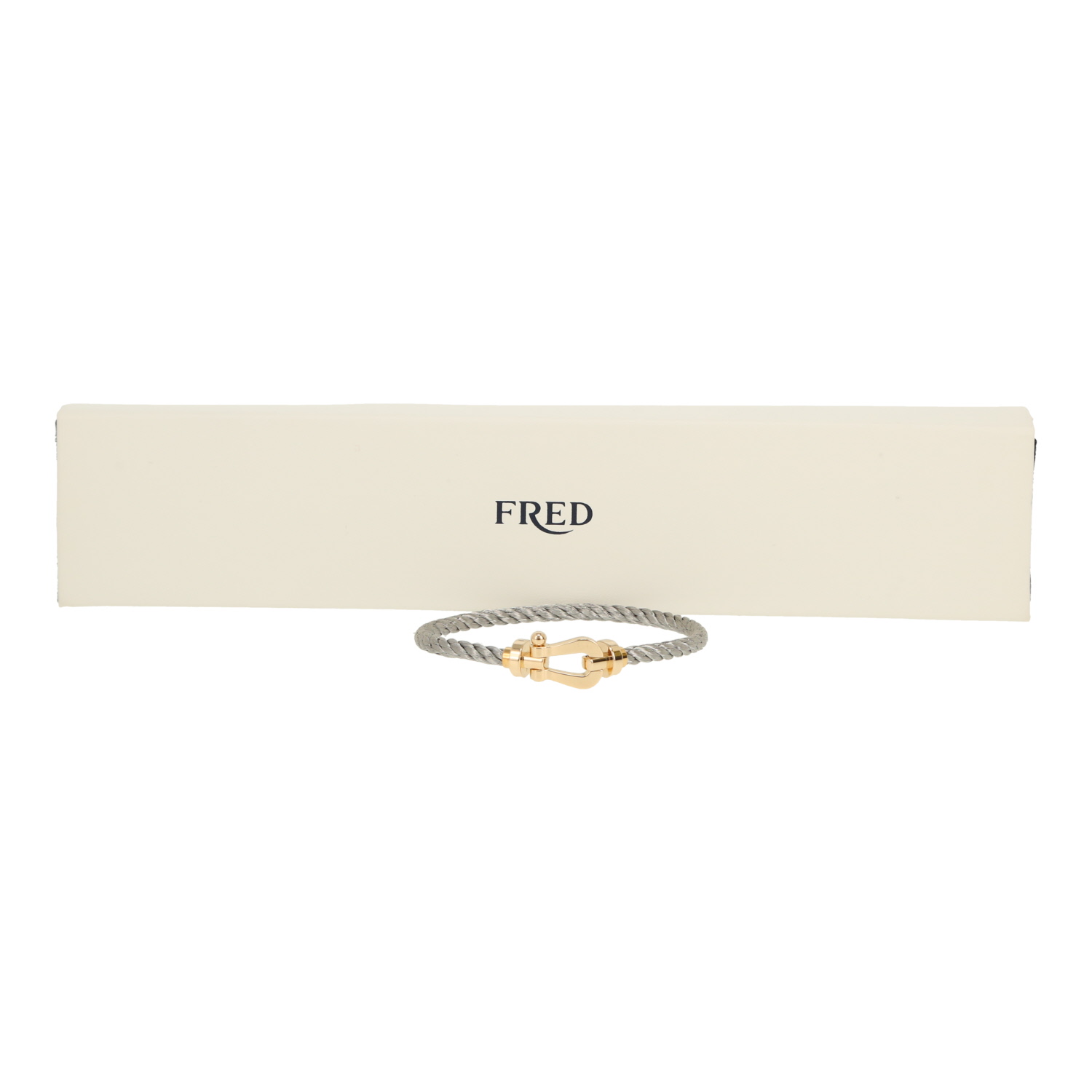Fred Force 10 large model bracelet in yellow gold and stainless steel - Detail D2
