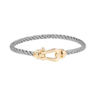 Bracelet Fred Force 10 grand modèle en or jaune et acier