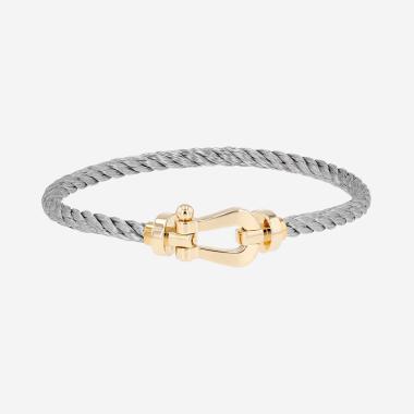 Fred Force 10 large model bracelet in yellow gold and stainless steel