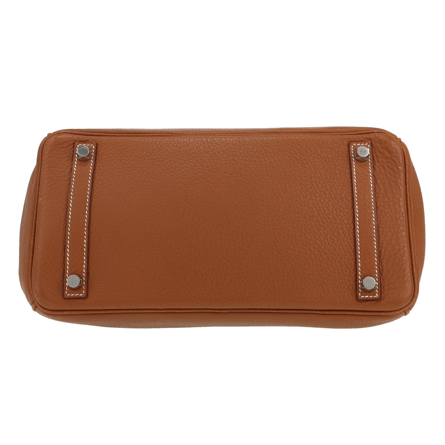 Bolso de mano Hermès  Birkin 30 cm en cuero togo color oro - Detail D1