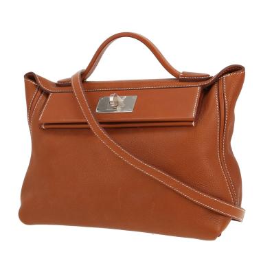 Borsa a tracolla Hermès  24/24 in Barenia Faubourg gold e pelle Swift gold