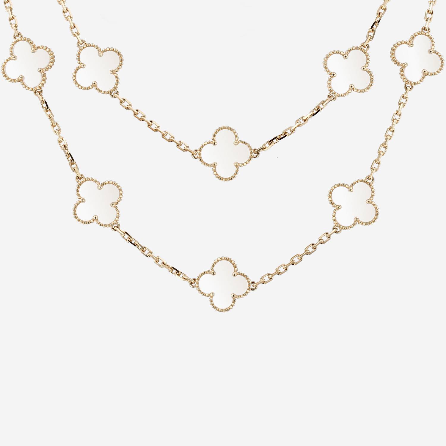 Collar Van Cleef & Arpels Vintage Alhambra de oro amarillo y cristal de roca