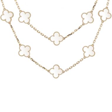 Collier Van Cleef & Arpels Vintage Alhambra en or jaune et cristal de roche