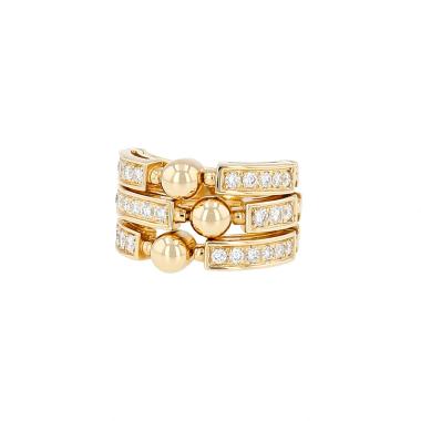 Sortija articulada Bulgari Allegra modelo grande de oro amarillo y diamantes