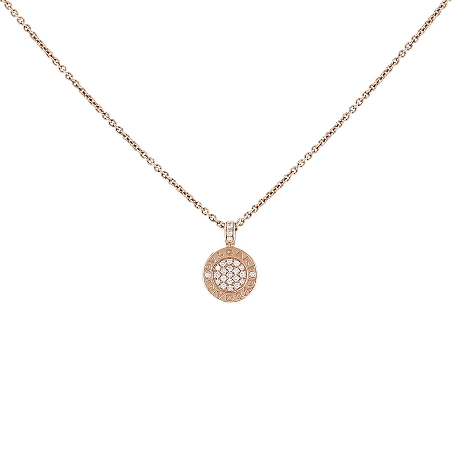 Collier Bulgari Bulgari Bulgari en or rose, diamants et jade Collier Bulgari Bulgari Bulgari en or rose, diamants et jade