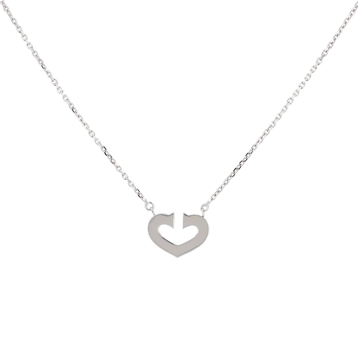 Collier Cartier Coeur et Symbole en or blanc
